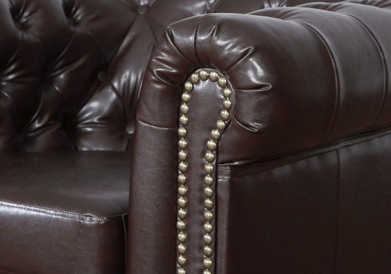 Design Bank 2-zits Bank Chesterfield Bekleding Set Leer Textiel Nieuw