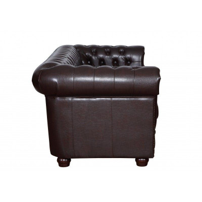 Modern driezits kunstleren bankstel gezellig elegant Chesterfield