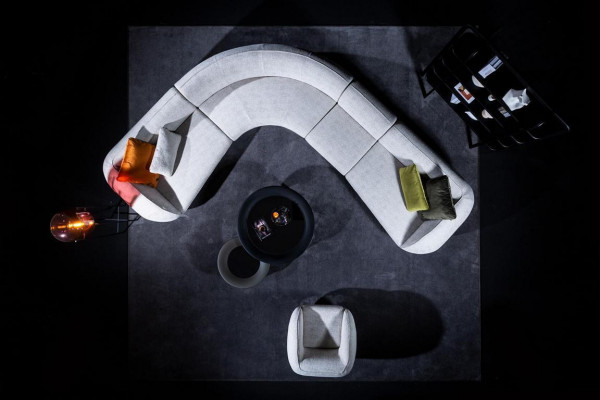 Grijze hoekbank woonkamer gestoffeerde bank luxe hoekbankgroep bank