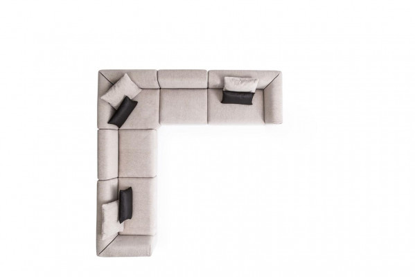 Taupe hoekbank hoekbankset Compacte hoekbank Textielmeubelen Zithoek Bank
