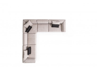 Taupe hoekbank hoekbankset Compacte hoekbank Textielmeubelen Zithoek Bank
