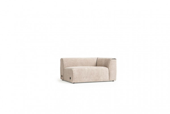 Beige L-vormige hoekbank woonkamer bankstel textiel ontwerper modern