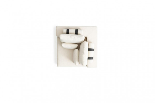 Witte zespersoons luxe textielbankstellen Moderne zithoek