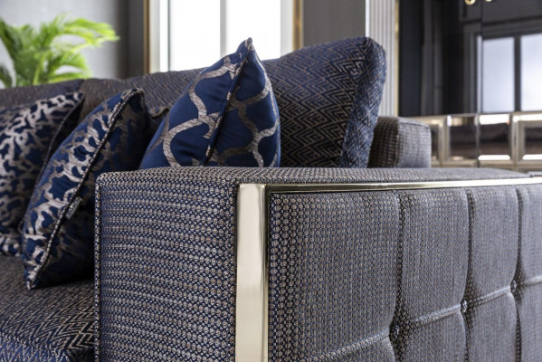 Bank 3-zits blauw woonkamer design-stijl meubels moderne banken elegant nieuw