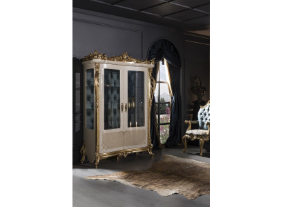 Vitrine Beige Design Elegant Mooi Eetkamer Modern Luxe Metalen Vitrines Nieuw