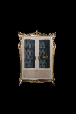 Vitrine Beige Design Elegant Mooi Eetkamer Modern Luxe Metalen Vitrines Nieuw