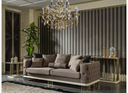 Driepersoonsbank Bank Woonkamer Meubels Luxe Banken Bankstellen Metaal Textiel