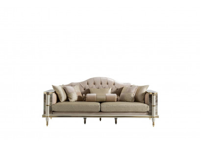 Bankstel 3-zits Beige Meubels Woonkamer Chesterfield Luxe Design Nieuw