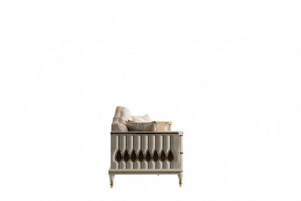 Bankstel 3-zits Beige Meubels Woonkamer Chesterfield Luxe Design Nieuw
