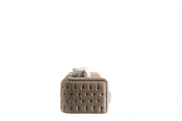 Sofa 3 zits Beige Meubels Woonkamer Chesterfield Bekleding Stof Luxe Nieuw