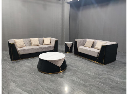 Ontwerper 3+2 Bankstel Stijlvol Moderne Salontafel Woonkamer Banken 3-dlg. Set.