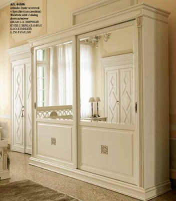 Edel kast Luxe zweefdeur design slaapkamer kasten kleding massief hout nieuw