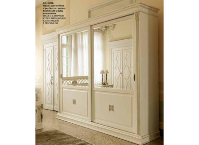 Edel kast Luxe zweefdeur design slaapkamer kasten kleding massief hout nieuw