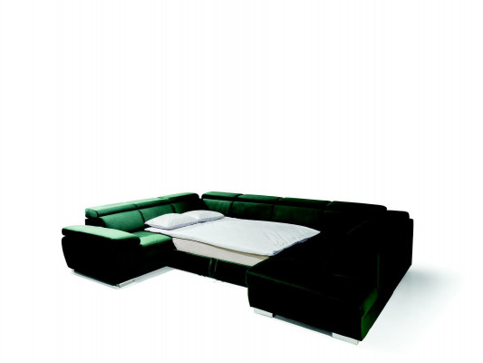 Multifunctionele grote woonlandschap U-vormige hoekbank stoffen bank bekleding.