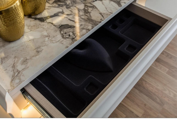 Toilettafel met spiegel luxe console exclusieve slaapkamerset 2-delig.