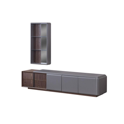 Designer woonkamerset TV-meubel met exclusief wandrek plank 2-delig.