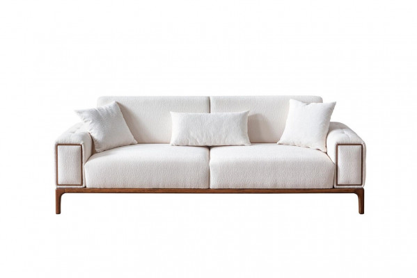 Bankstel 3-zits modern meubilair witte kleur woonkamer luxe driezits