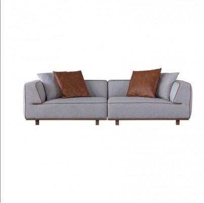 Sofa 4-zits design bankstellen bekleding grijs textiel relax zitmeubelen 272cm xl