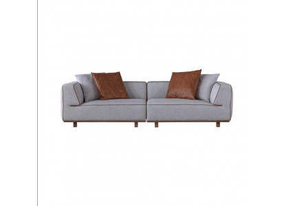 Sofa 4-zits design bankstellen bekleding grijs textiel relax zitmeubelen 272cm xl
