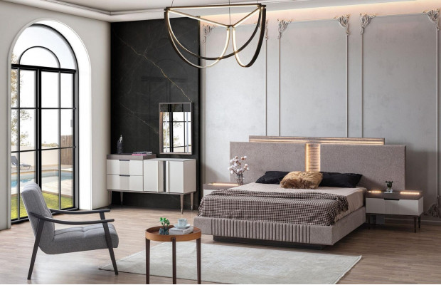 Ontwerp slaapkamer 5-delig slaapkamer set Bed Nachtkastje Kaptafel