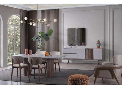 Eetkamerset Eettafel Groep Tafel Stoelen 8-delig Modern Meubel Eetgroep