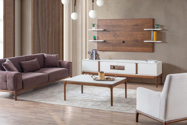 Stilvolle woonkamerset met woonwand 2-delig. Dressoir tv-wandpaneel woonwanden.