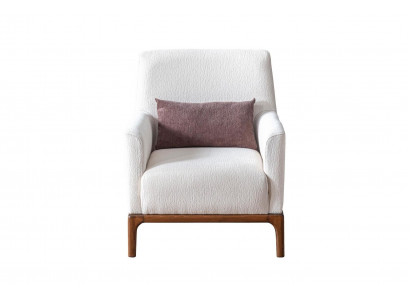 Ontwerp fauteuil 1-zits luxe ontspanning stof wit fauteuil in woonkamer club lounge.