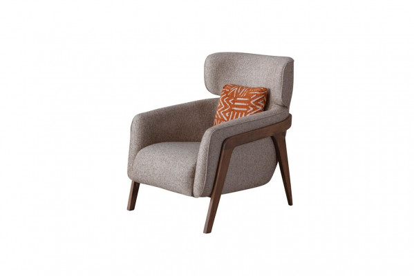 Moderne Beige Fauteuil Woonkamer Textiel Luxe Design Meubels Lounge Club