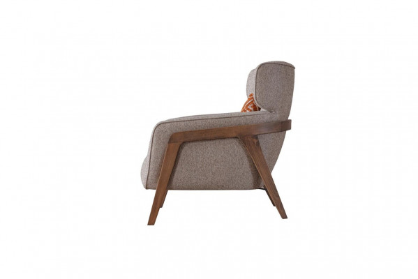 Moderne Beige Fauteuil Woonkamer Textiel Luxe Design Meubels Lounge Club