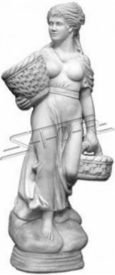 Antieke Stijl Figuur Vrouw met Mand Tuin Ontwerper Figuur Sculptuur