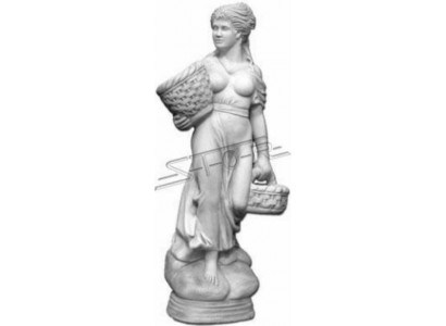 Antieke Stijl Figuur Vrouw met Mand Tuin Ontwerper Figuur Sculptuur