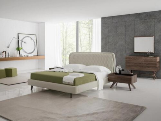 Slaapkamer set 5-delig Luxe tweepersoonsbed 2x nachtkastjes Luxe ladekast met spiegel