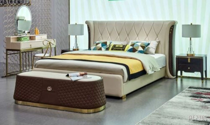 Slaapkamer set Design Bed 2x Nachtkastje 3-delige Luxe complete set Nieuw