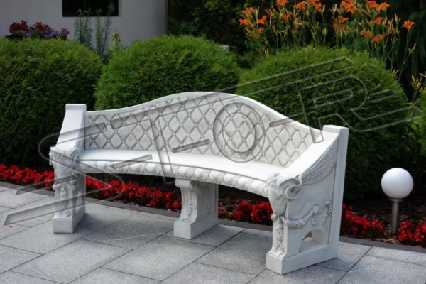 Antieke stijl stenen fauteuil bank stoel tuin terras elegant decor ontwerp troon