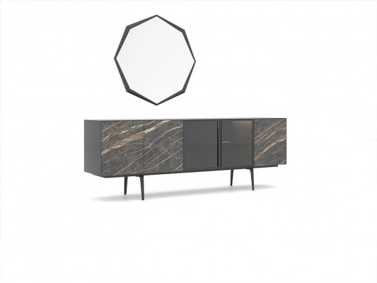 Sideboard met spiegel Luxe inrichting Eetkamer Compleet set Modern Meubels