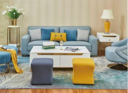 Woonkamerset Bankstel 3-zits fauteuil poef gestoffeerde set leer modern Woonkamerset Bankstel 3-zits fauteuil poef gestoffeerde set leer modern