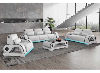 Bankstel Bankstellen Luxe Compleet Wit Leren Bank Modern Bankstel