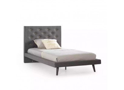 Bed 100 cm Bedframes Bed frame Children's bed Youth bed Fabric Gray