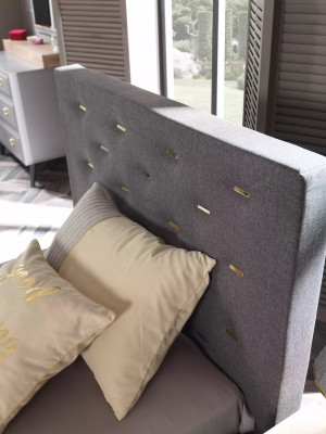 Bed 100 cm Bedframes Bed frame Children's bed Youth bed Fabric Gray