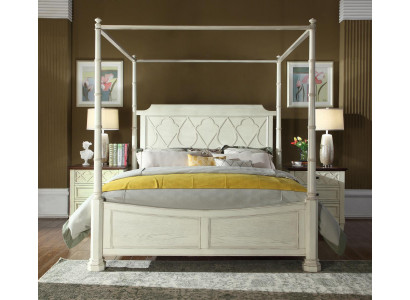 Bed 2x Nightstand 3-piece Bedroom Set Modern Luxury Bedroom Canopy Bed  Bed 2x Nachtkastje 3-delige Slaapkamerset Modern Luxe Slaapkamer Hemelbed