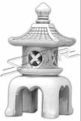 Bloemendecoratie Japanse tuin huis standbeeld wit decoratief figuur