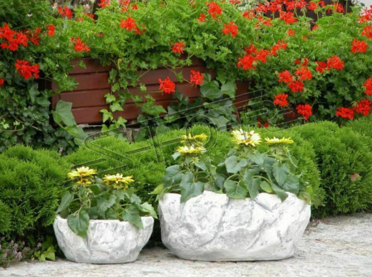 Bloemenmand bloemenvaas figuren vaas tuin terras decoratie standbeeld