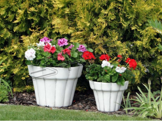 Bloemenmand figuren Bloemenvaas Vaas Standbeeld Tuin Terras Decoratie