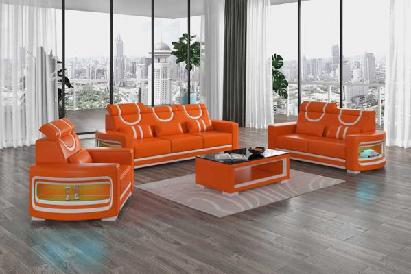 Bankstel Luxe Complete Bankstel Bruin Kunstleer Bankstel 3-2-1