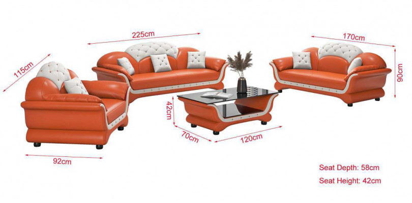Sofaset Bankstel Leren bank Bank Complete 3-delige Bankstellen Zwart