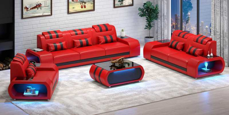 Bankstel Tweezits leren bankstellen fauteuil Driepersoons 3-delig Zwart Set
