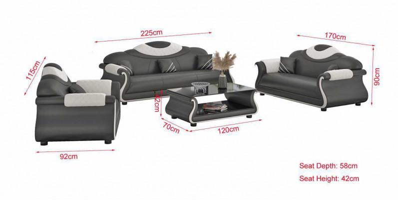 Compleet bankstel bankstel 3-dlg Sofas leren bankstel bankstel bruin