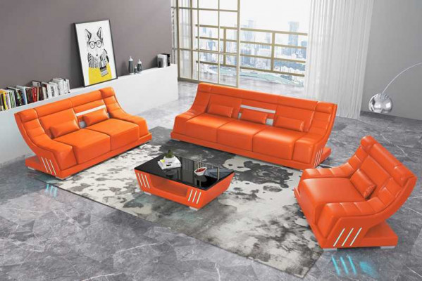 Sofa set Luxe Compleet bankstel Wit Kunstleer Bankstel 321