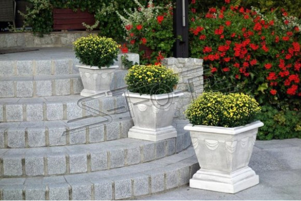 Bloemenvaas Bloembak Tuin Steen Decoratie Deco Bloemen