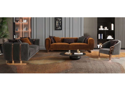 Zitbank Complete bankstel Bankstel Grijs Stoel Stoffen bankstel bank